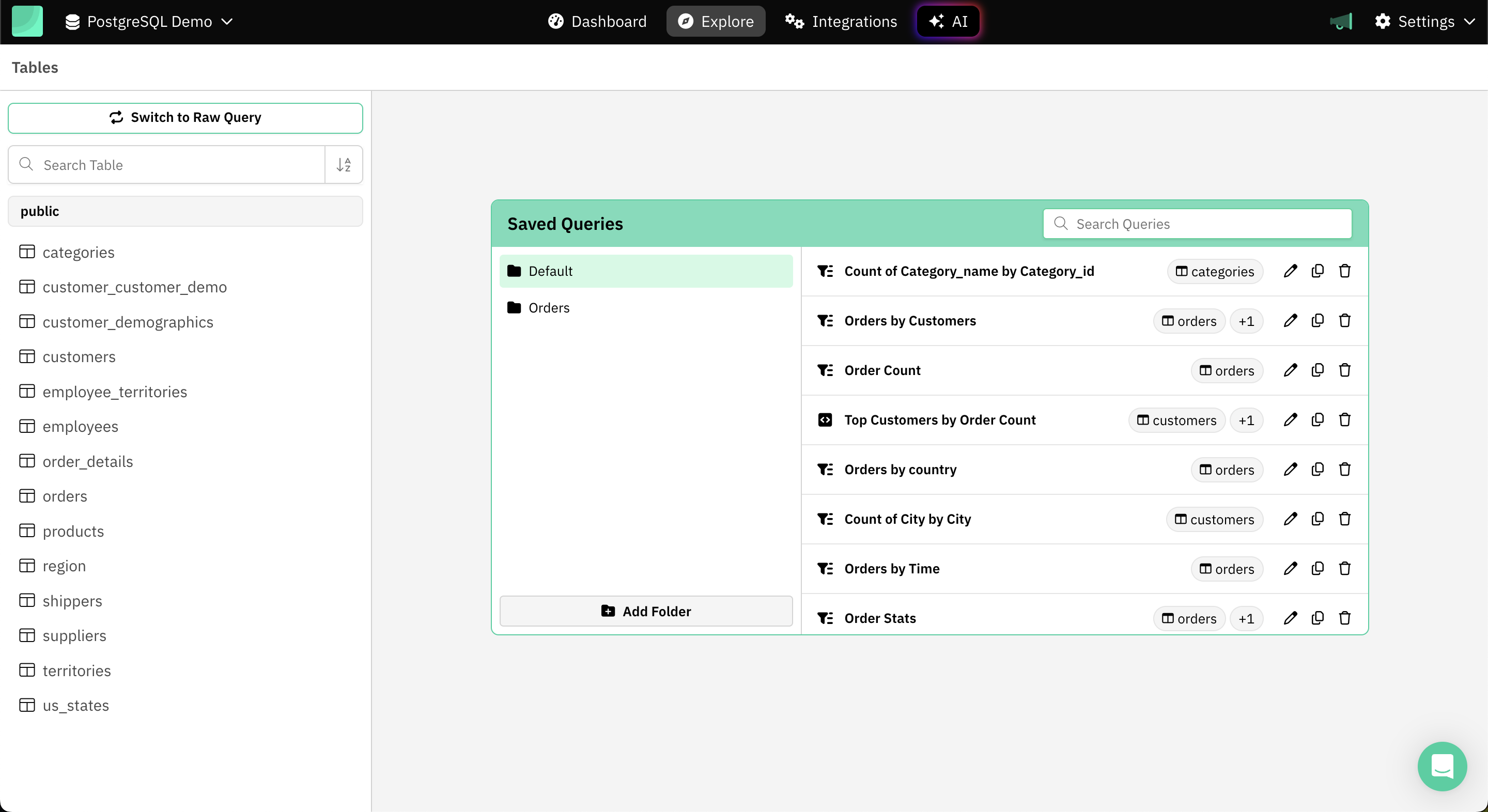 Saved Queries Management